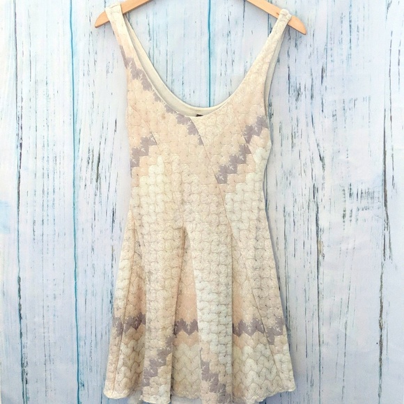 3/$20 Free People Geometric Knit Skater Dress - Picture 1 of 6
